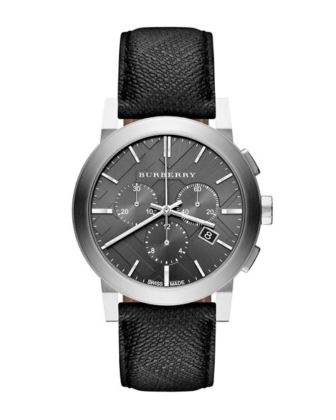 burberry mens chronograph watch with beat check strap|burberry watch clearance.